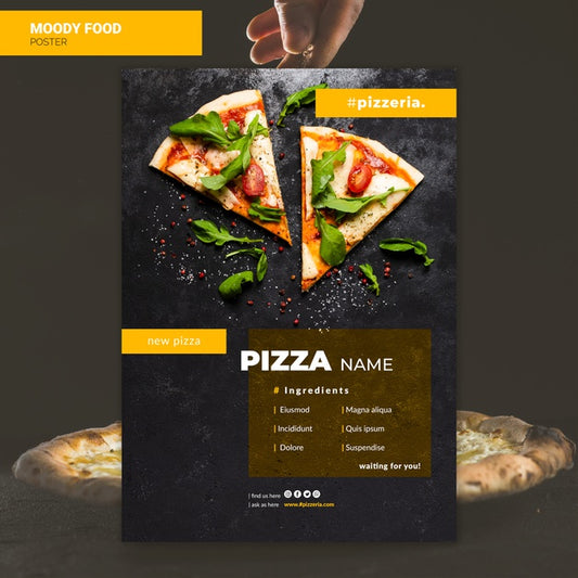 Free Moody Restaurant Food Poster Mock-Up Psd
