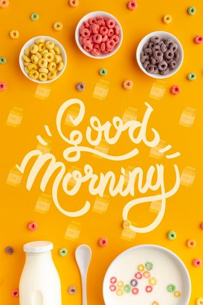 Free Morning Breakfast With Cereals And Milk Psd