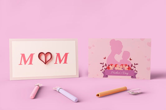Free Mother'S Day Card Celebration With Mock-Up Psd