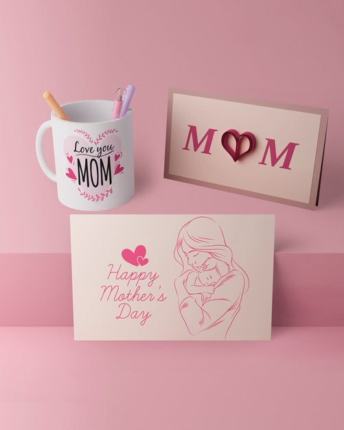 Free Mother'S Day Card Concept With Mock-Up Psd