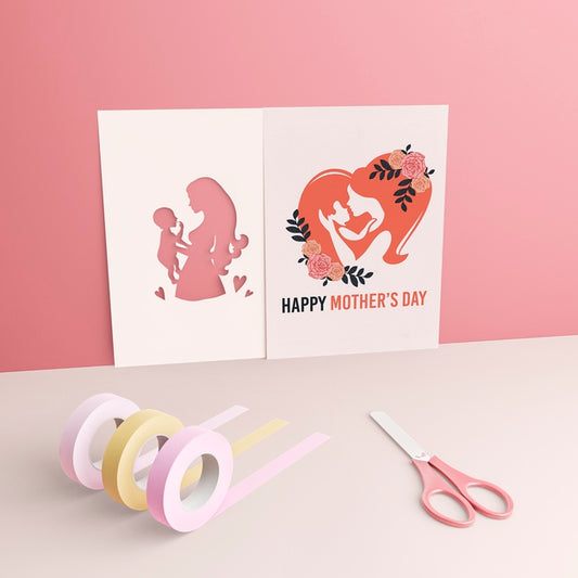 Free Mother'S Day Card Greeting With Mock-Up Psd