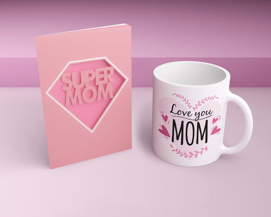 Free Mother'S Day Celebration Card And Mug With Mock-Up Psd