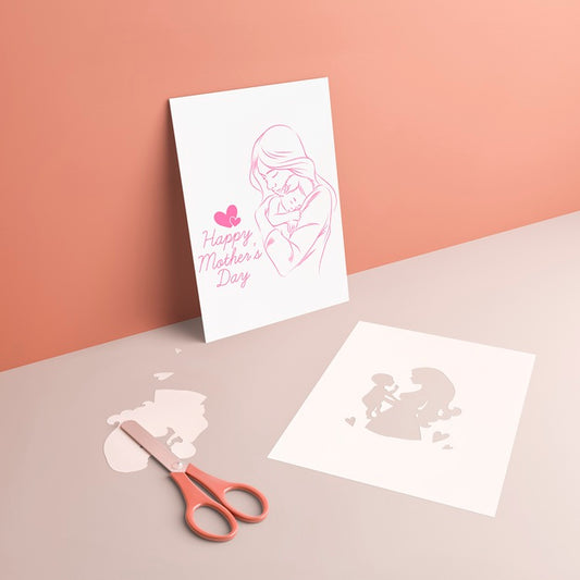 Free Mother'S Day Greeting Card With Mock-Up Concept Psd