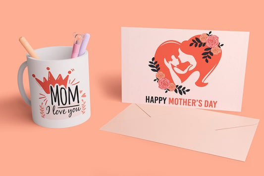 Free Mother'S Day Greeting Card With Mock-Up Concept Psd
