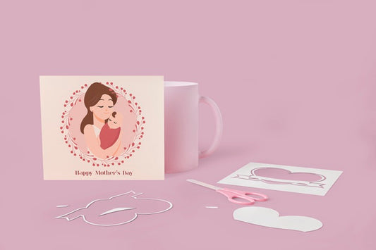 Free Mother'S Day Love Card With Mock-Up Concept Psd