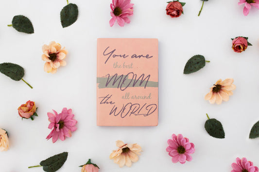 Free Mother'S Day Mockup Notebook With Roses Psd