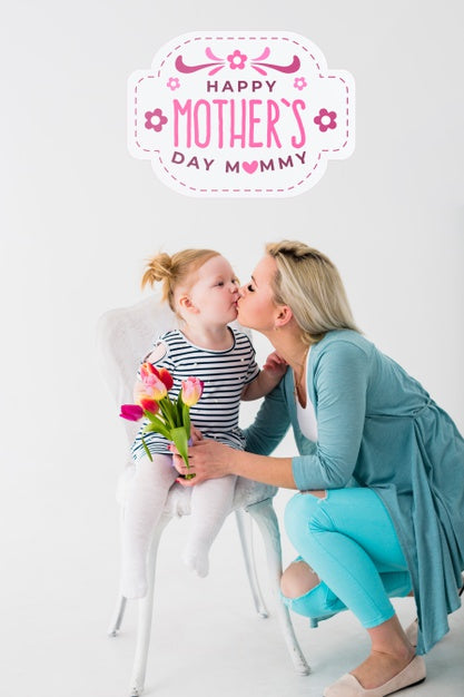 Free Mothers Day Portrait With Label Psd