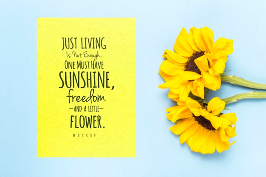 Free Motivational Message With Flowers Psd