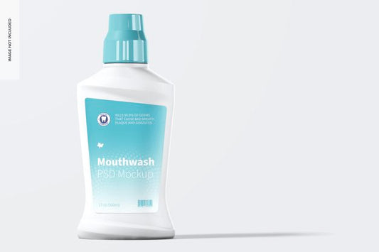Free Mouthwash Bottle Mockup, Front View Psd