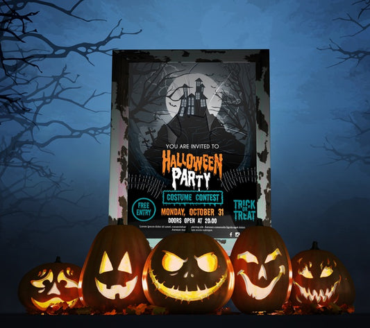 Free Movie Poster For Halloween Celebration Psd