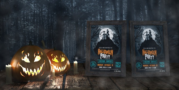 Free Movie Posters For Halloween Celebration Psd