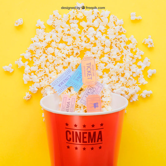 Free Movie Tickets In Popcorn Bucket Psd