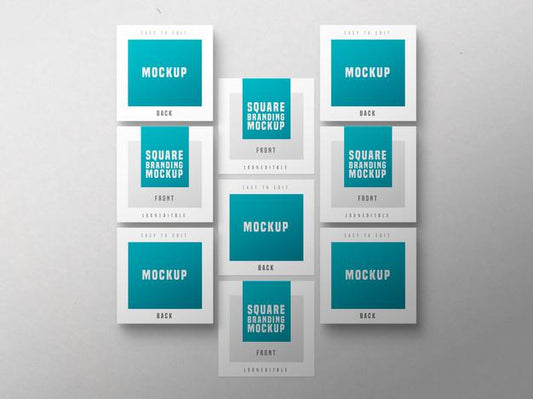 Free Multiple Square Business Card Mockup Psd