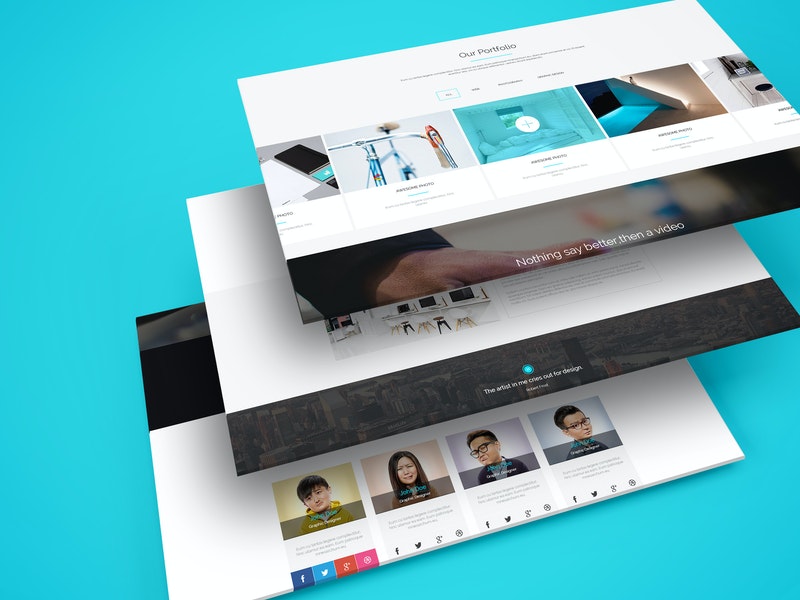 Free Multiple Web Screens Perspective Psd Mockup