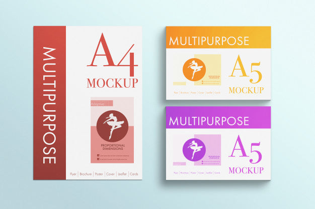 Free Multipurpose A4 Papers Mockup Psd Creativebooster