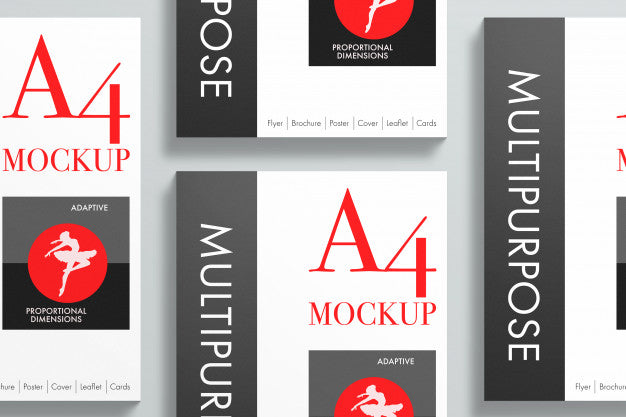 Free Multipurpose A4 Papers Mockup Psd