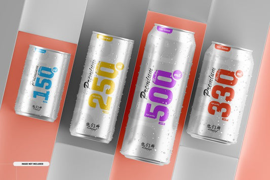 Free Multisize Soda Can Mockup Psd