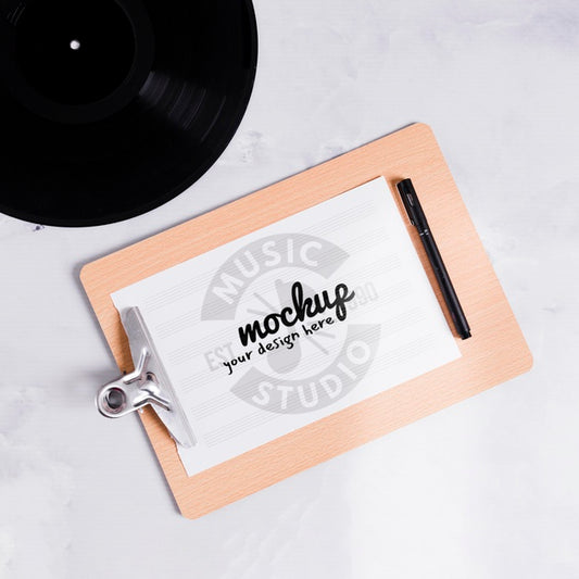 Free Music Clipboard And Vinyl Psd