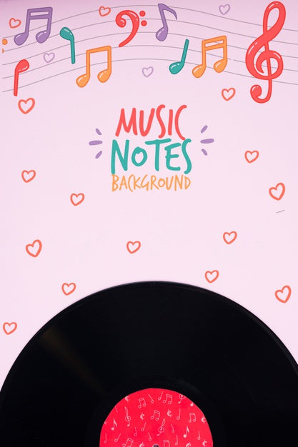 Free Music Disk On Musical Notes Concept Psd