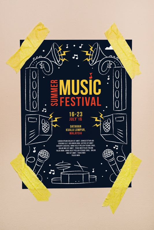 Free Music Festival Poster Mockup Psd