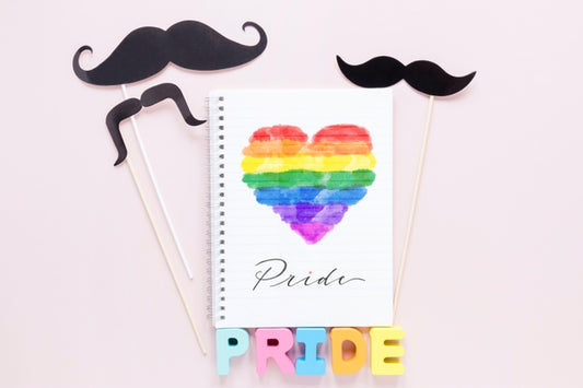 Free Mustache Collection And Notebook Psd