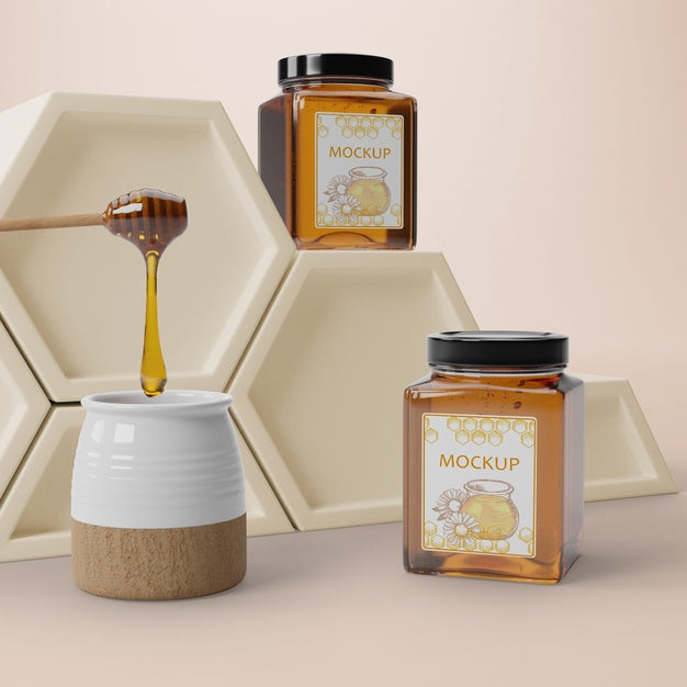 Free Natural Honey Product In Jars Psd