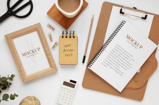 Free Natural Material Stationery Mock-Up Assortment Psd