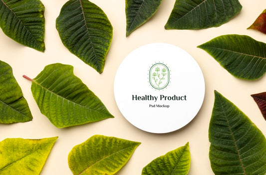 Free Natural Product Mock-Up With Leaves Psd