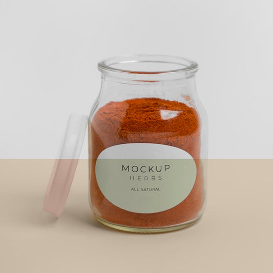 Free Natural Spices With Label Mock-Up Assortment Psd