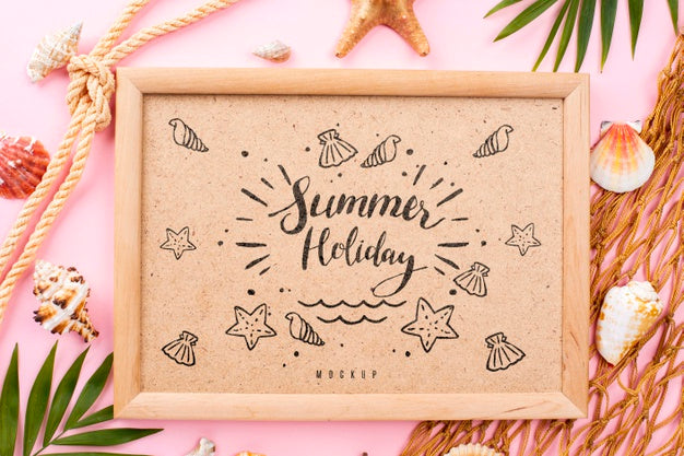 Free Nautic Summer Message On Frame Psd