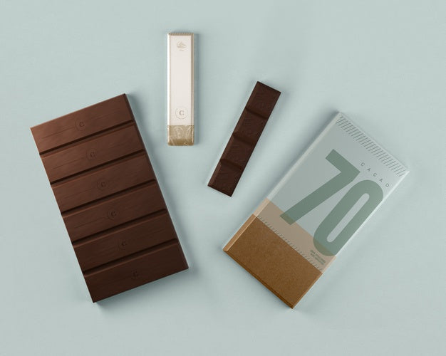 Free Neat Chocolate Tablets Wrapping Set Psd