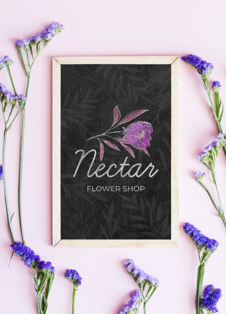 Free Nectar Flower House And Blue Flowers Psd