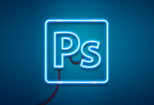 Free Neon Light Photoshop Effect Mockup