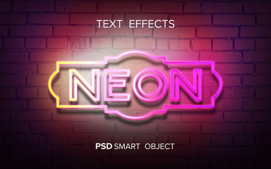 Free Neon Text Effect Mock-Up Psd