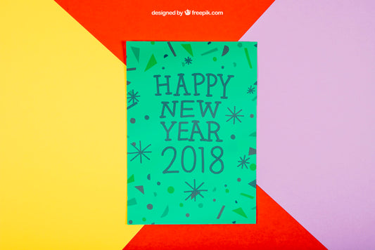 Free New Year Mockup With Poster Psd