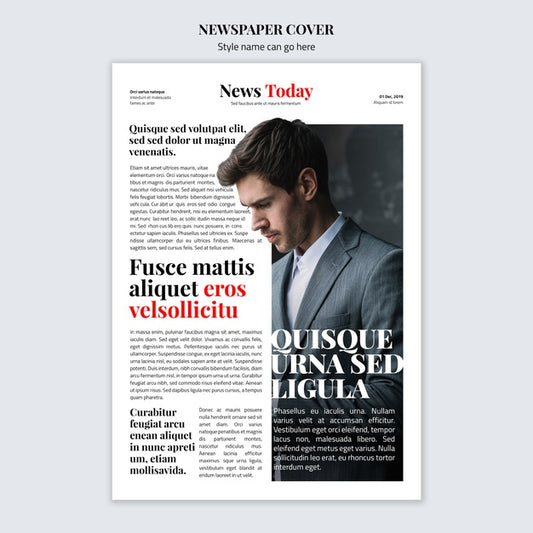 Free Newspaper Cover Concept Mock-Up Psd