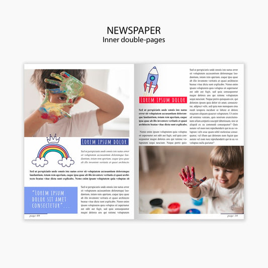 Free Newspaper Template About Childrens Childhood Psd