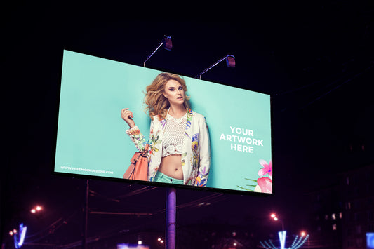 Free Night Scene Advertisement Billboard Mockup 2018