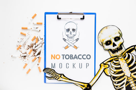 Free No Smoking Mock-Up With Skeleton Psd
