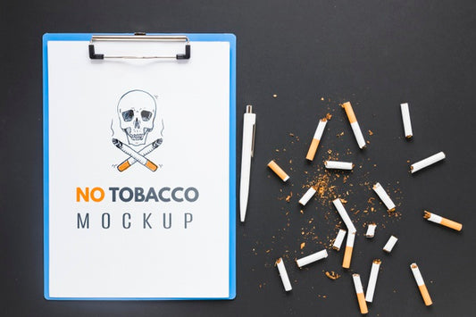 Free No Tobacco Mock-Up With Broken Cigarettes Psd