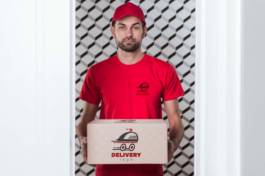 Free Non-Stop Delivery And Confident Guy Psd