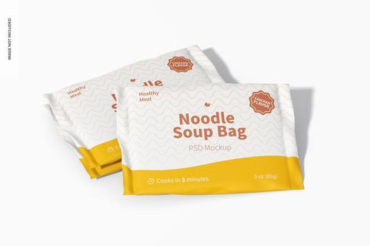 Free Noodle Soup Bags Mockup Psd