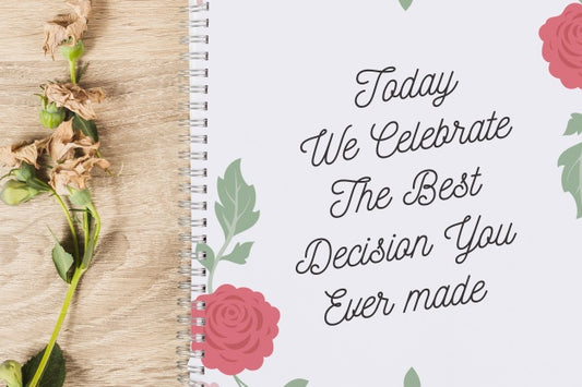 Free Notebook Cover With Floral Concept Psd