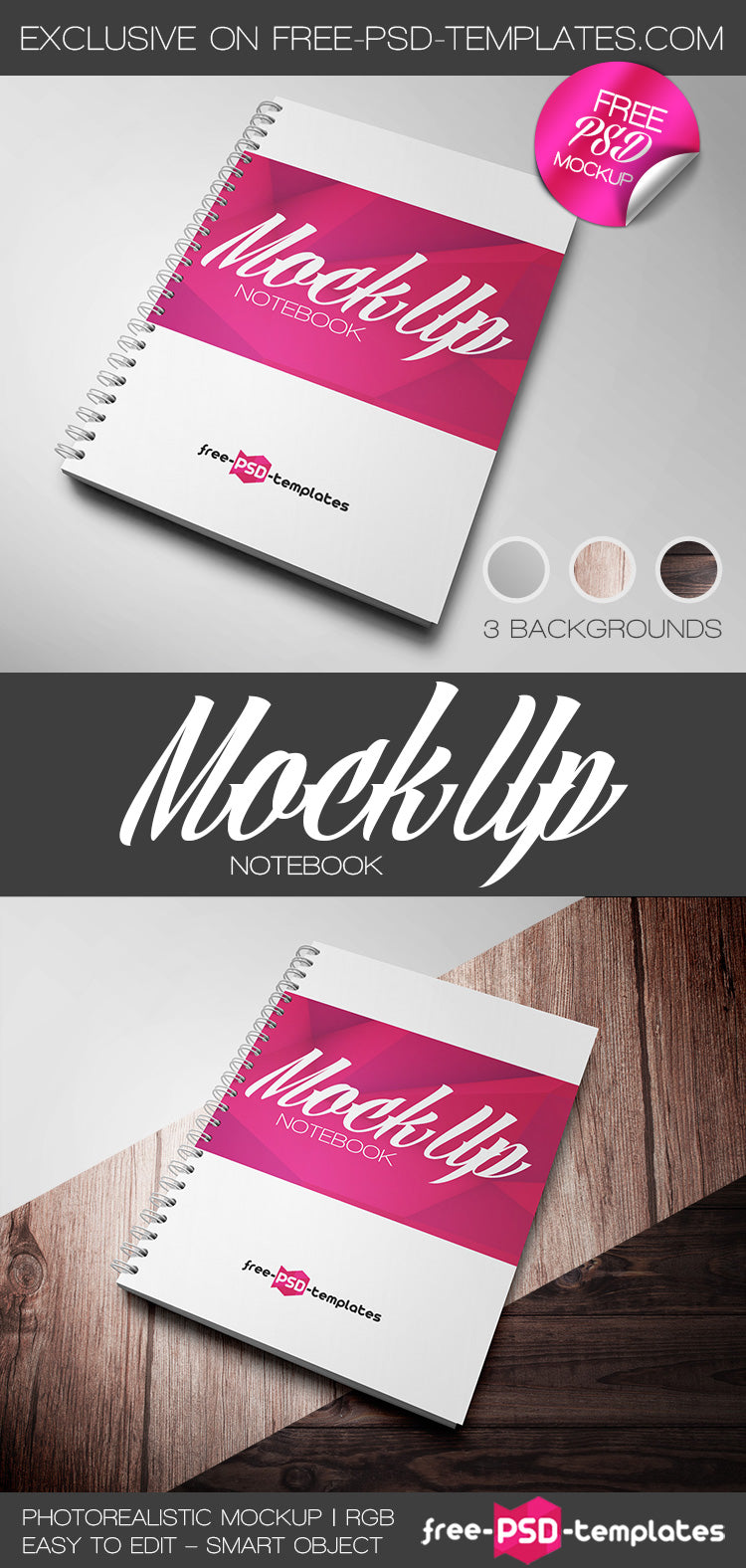Free Notebook Mock-Up In Psd