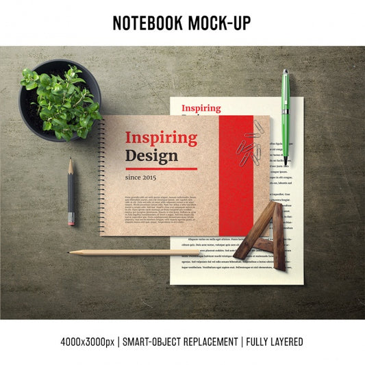 Free Notebook Mock Up Template Psd