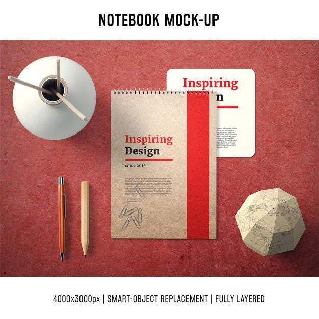 Free Notebook Mock Up Template Psd