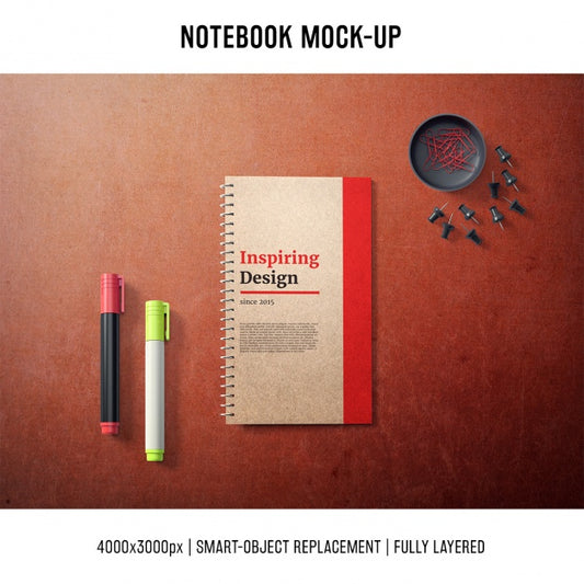 Free Notebook Mock Up Template Psd