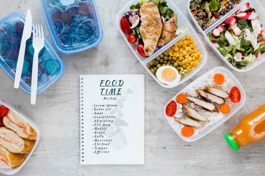 Free Notebook Mock-Up With Meal Preparation Psd