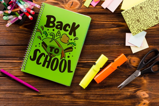 Free Notebook Mockup With Back To School Concept Psd