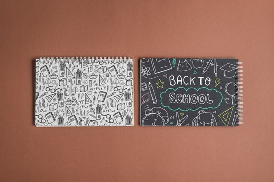 Free Notebook Mockup With Back To School Concept Psd